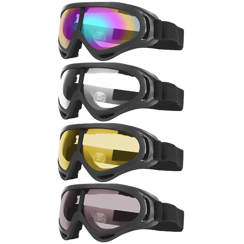 Peicees Pack of 4 Ski Goggles for Women Men Kids Snow Sports Motorcycle Snowboard Goggles - Image 1